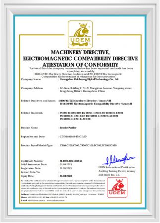 Smoke Purifier Certificate